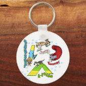 Cartoon Dog Agility Schlüsselanhänger (Vorderseite)