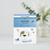 Cartoon Dog Babydusche Einladung (Stehend Vorderseite)