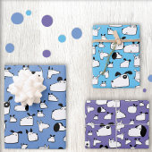 Cartoon Dog Blue Geschenkpapier Set