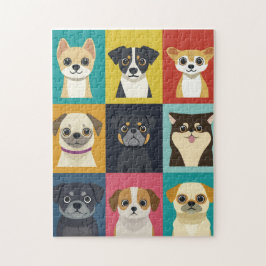 Cartoon Dog Breeds - Niedliche Welpensammlung Puzzle