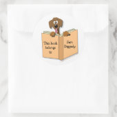 Cartoon Dog Buchzeichen Stickers Template (Tasche)