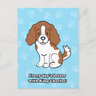 Cartoon Dog Cavalier King Charles Postcard Postkarte