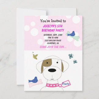 Cartoon Dog Geburtstagsparty Einladung