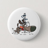 Cartoon Dog geknallt um den Pole mit Leine Button (Vorderseite)
