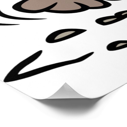 Cartoon Dog geknallt um den Pole mit Leine Poster (Ecke)