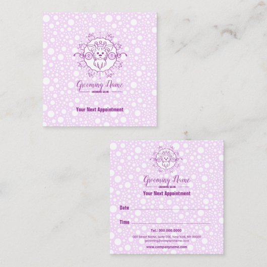 Cartoon Dog Illustration für das Grooming Terminkarte (Vorne/Hinten)