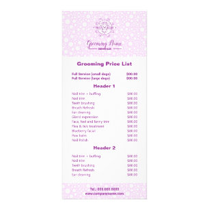 Cartoon Dog Illustration für das Grooming Werbekarte