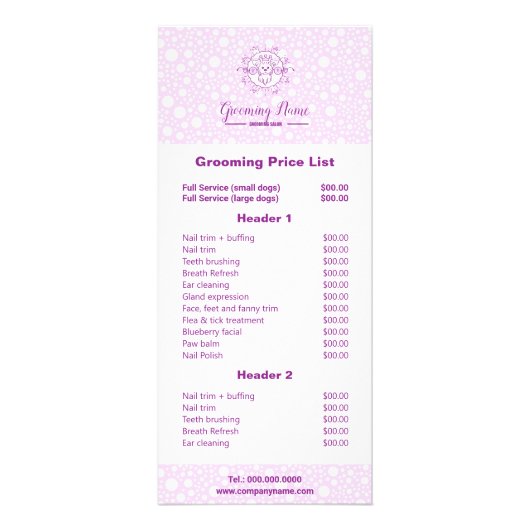 Cartoon Dog Illustration für das Grooming Werbekarte (Vorne)