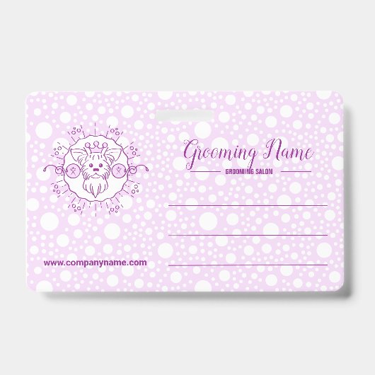 Cartoon Dog Illustration zum Grooming Ausweis (Vorderseite)