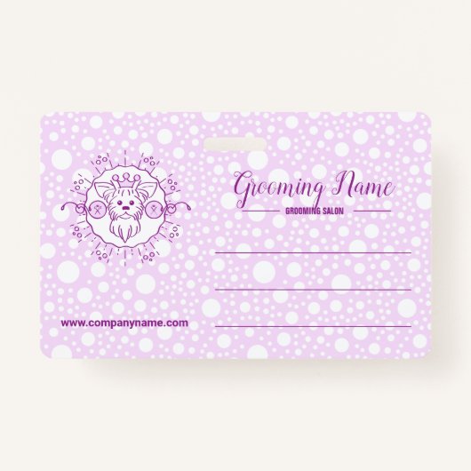Cartoon Dog Illustration zum Grooming Ausweis (Vorderseite)