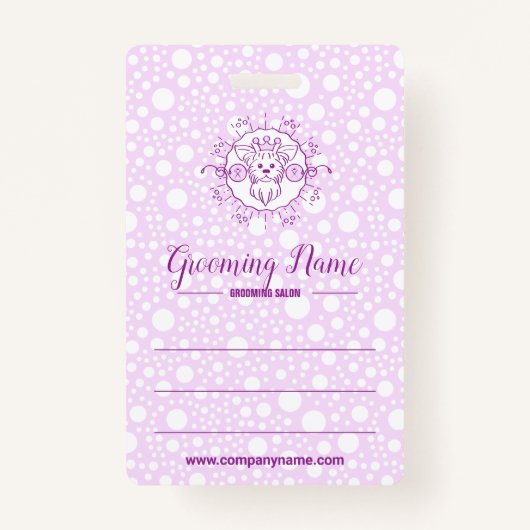 Cartoon Dog Illustration zum Grooming Ausweis (Vorderseite)