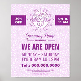 Cartoon Dog Illustration zum Grooming Poster