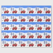 Cartoon Dog in einem roten Wagen Geschenkpapier (Flach)