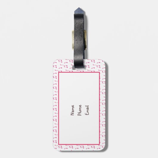 Cartoon Dog isst Sleep Sing Gepäckanhänger (Rückseite vertikal)