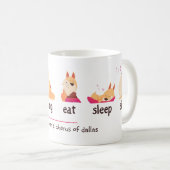 Cartoon Dog isst Sleep Sing Kaffeetasse (VorderseiteRechts)