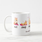 Cartoon Dog isst Sleep Sing Kaffeetasse (Links)