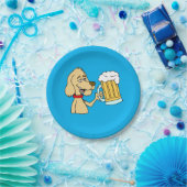 Cartoon Dog mit Bier Pappteller (Party)