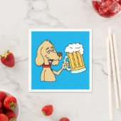 Cartoon Dog mit Bier-Party Serviette (Beispiel)