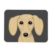 Cartoon Dog mit glatter Dackel Magnet (Horizontal)
