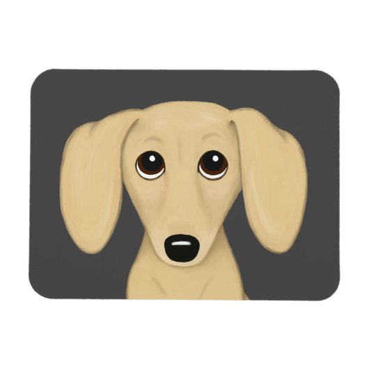 Cartoon Dog mit glatter Dackel Magnet (Horizontal)