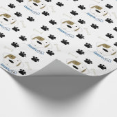 Cartoon Dog mit Paw Prints Geschenkpapier (Ecke)