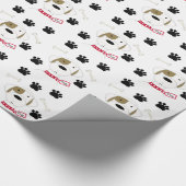 Cartoon Dog mit Paw Prints Geschenkpapier (Ecke)