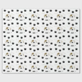 Cartoon Dog mit Paw Prints Geschenkpapier (Flach)