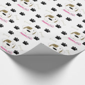 Cartoon Dog mit Paw Prints Geschenkpapier (Ecke)