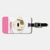 Cartoon Dog mit rosa Collar Gepäckanhänger (Vorderseite horizontal)