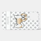 Cartoon Dog & Name Case-Mate iPhone Hülle (Rückseite (Horizontal))