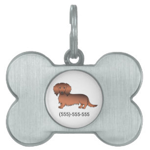 Cartoon Dog & Number - Cartoon Dackel Langhaar Tiermarke