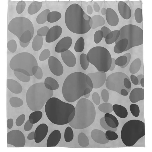 Cartoon Dog Paw Druckfarben Abstrakte Kunstdusche Duschvorhang (Vorderseite)