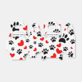 Cartoon Dog Paw Prints und Rote Herzen Custom Geschenkschachtel (Ungefaltet)