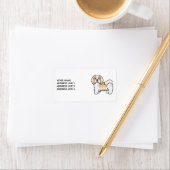 Cartoon Dog & Text Adressaufkleber (Insitu)