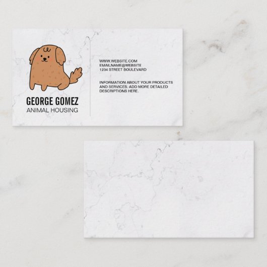 Cartoon Dog | Tierdienste Visitenkarte (Vorne/Hinten)