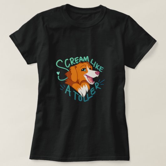 Cartoon Dog Toller Scream Duck Tolling Retriever T-Shirt (Design vorne)