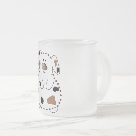 Cartoon Dog Tshirts and Gifts Mattglastasse (VorderseiteRechts)