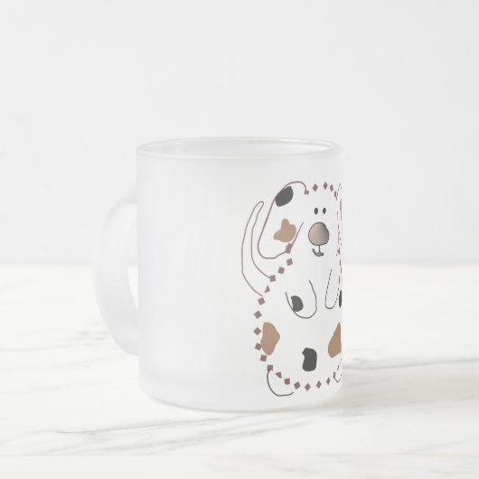 Cartoon Dog Tshirts and Gifts Mattglastasse (Vorderseite Links)