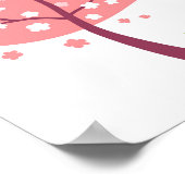 Cartoon Dog Welpe Bird Blogs Blume Rosa Frühling Poster (Ecke)