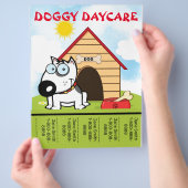 Cartoon Doggy Daycare Förderung Flyer (Hand)