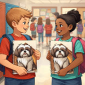 Cartoon Doghouse-Cute Shih Tzu Design Notizblock