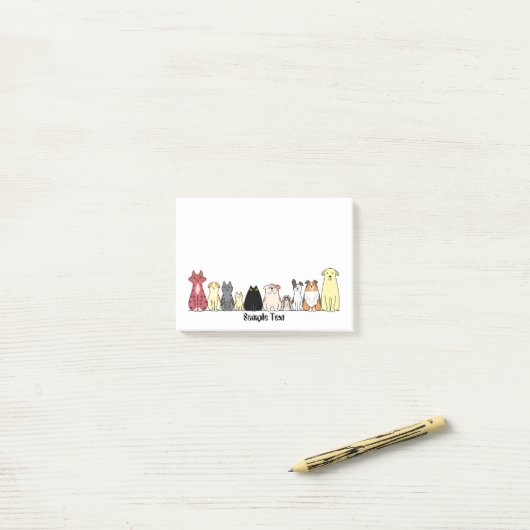 cartoon dogs and cats postit post-it klebezettel (Auf Schreibtisch)