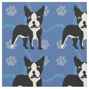 Cartoon Dogs - Boston Terrier v3 Stoff