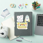 Cartoon Dogs Custom-Cut Vinyl Sticker Set (iPad Hülle)