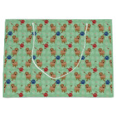 Cartoon Dogs - Dachsund Red Tiled v1 Große Geschenktüte (Vorderseite)