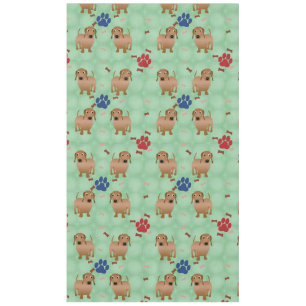 Cartoon Dogs - Dachsund Red Tiled v1 Tischdecke
