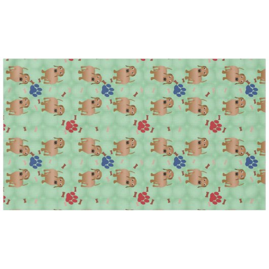 Cartoon Dogs - Dachsund Red Tiled v1 Tischdecke (Vorderseite (Horizontal))