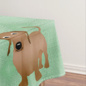 Cartoon Dogs - Dachsund Red Tiled v1 Tischdecke (Beispiel)