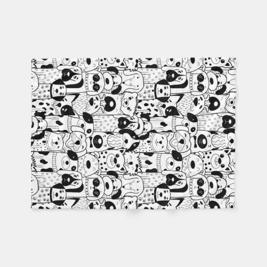 Cartoon Dogs Fleecedecke (Vorderseite (Horizontal))