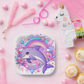 Cartoon Dolphin Babydusche Pappteller (Party)